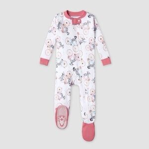 Burt's Bees Baby® Girls' Cycling Dalmatians Snug Fit Pajama White/Pink 3/6M